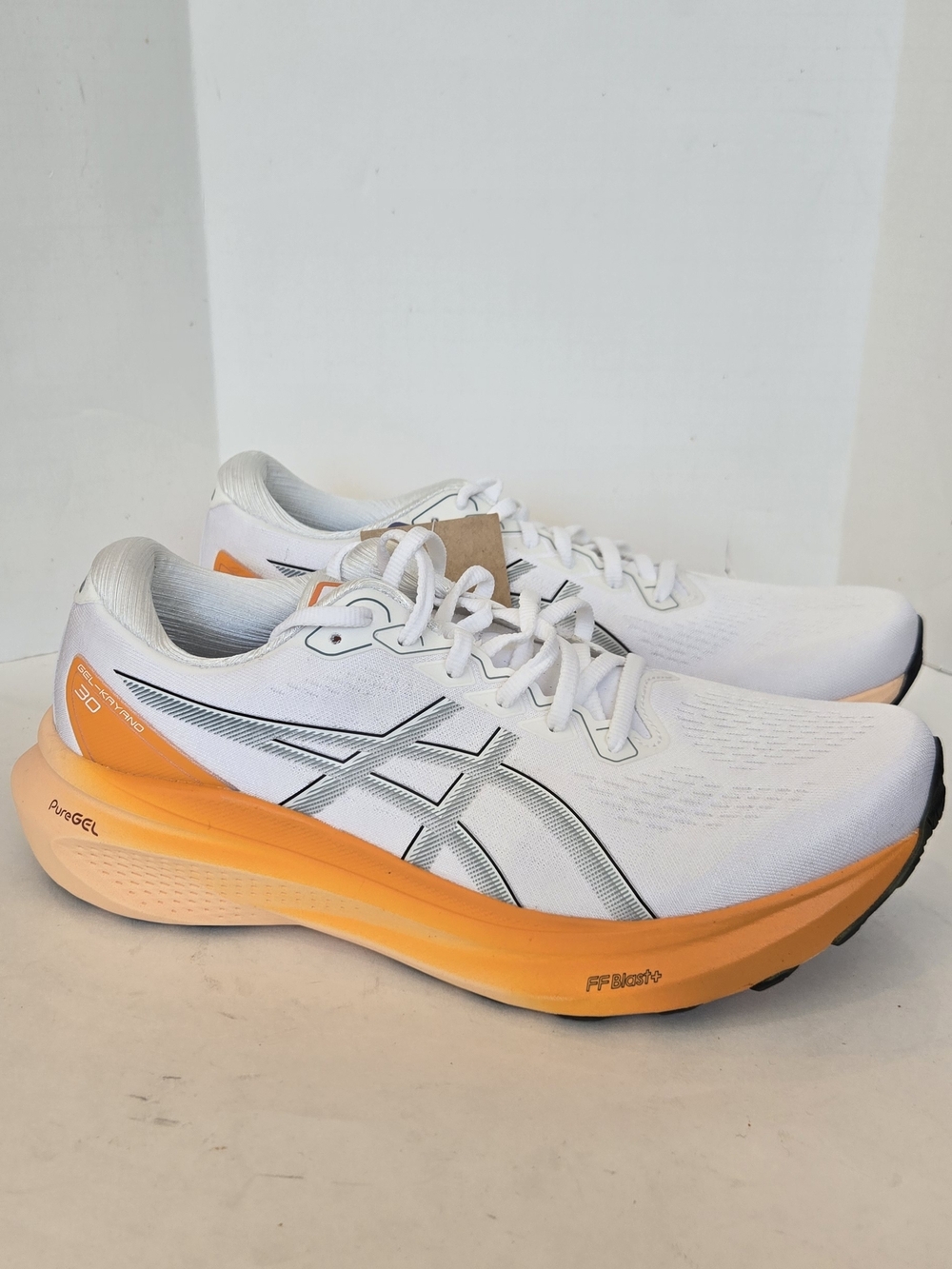 Asics White and Orange Men's Athletic Running Shoes